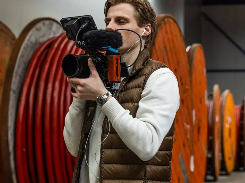 Filmen tussen de kabelhaspels